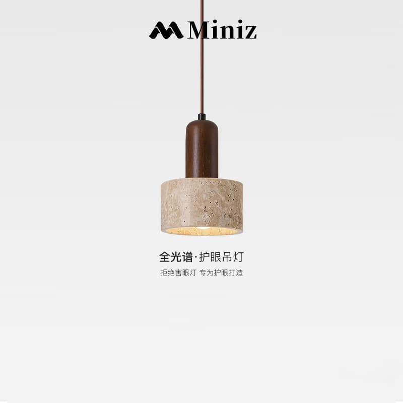Japanese Wabi-sabi Style Bedroom Bedside Pendant Light Yellow Travertine Mid-century Retro Homestay Restaurant Bar Light Nordic Small Pendant Light
