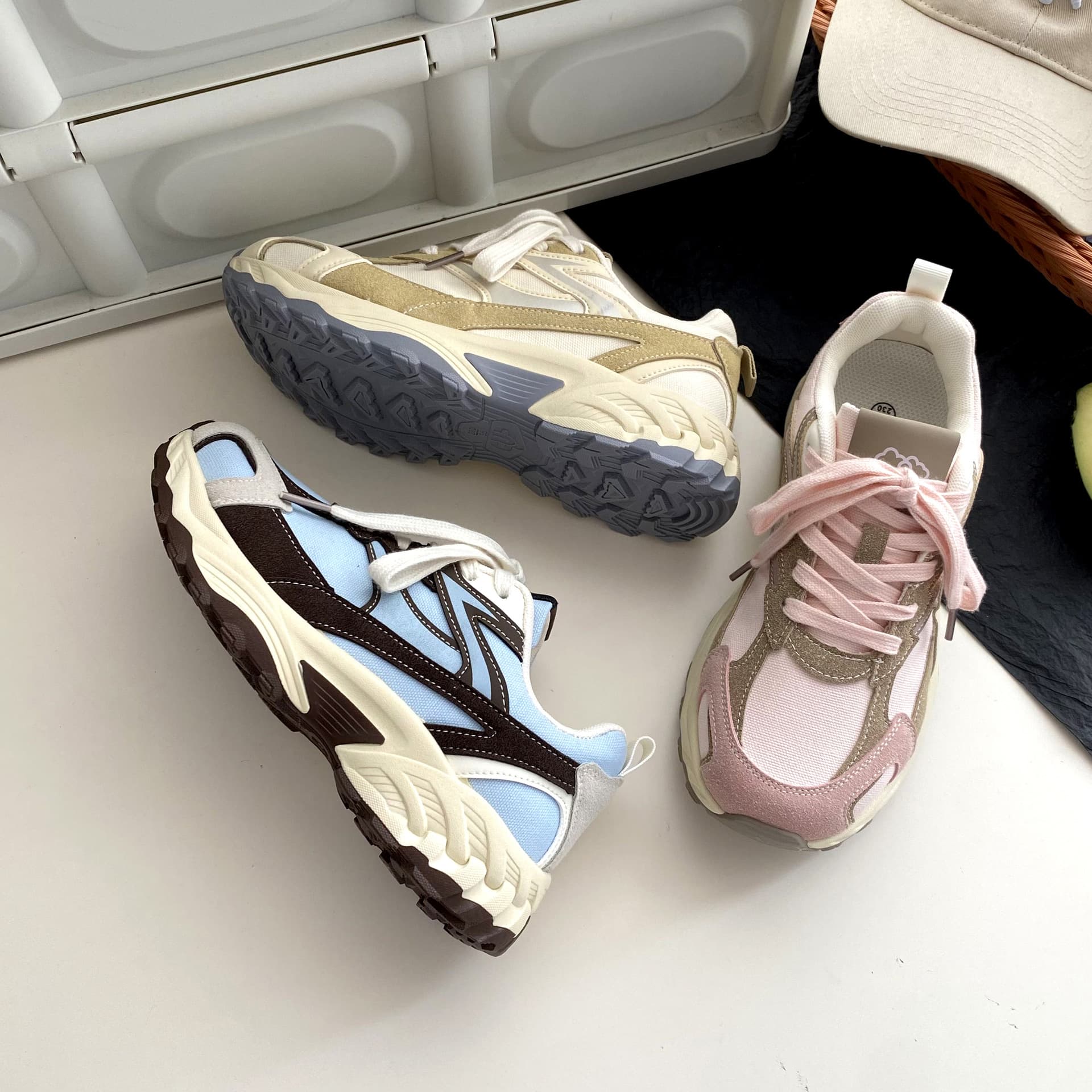 2025 Autumn Fashionable Thick-Soled Color-Blocked Breathable Dad Shoes Women's Sports Casual Shoes N3103