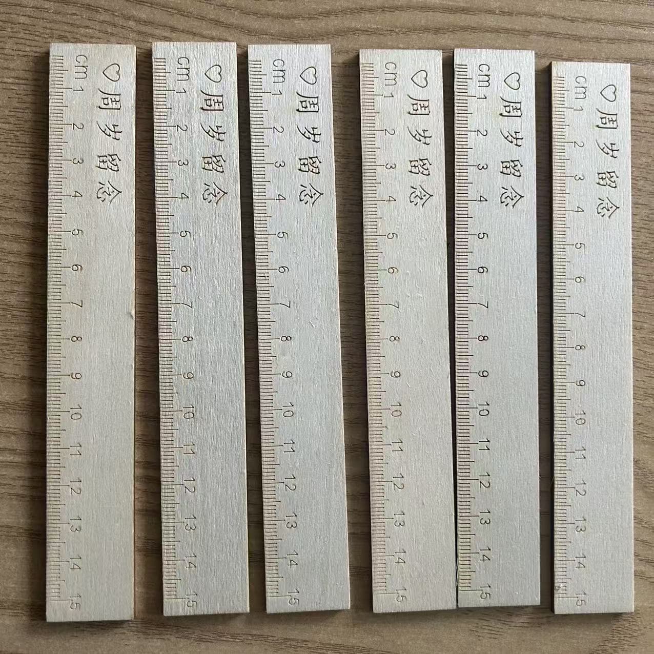 Wooden Ruler for Week-Grabbing Props, Children's First Birthday Supplies, 3mm Thickness, Centimeter and Feet Scale, Wooden Children's Toy