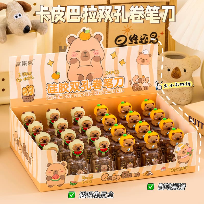 Cartoon Silicone Pencil Sharpener Small Mini Visual Sharpener Cute Student Stationery Fun Figure Pencil Sharpener