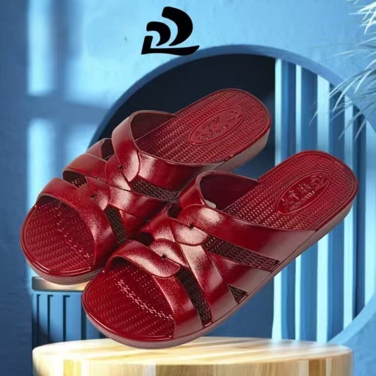 Wholesale Women's Oil Color Slippers, Middle-Aged and Elderly Mothers, Bathroom Oil Slippers, Soft Sole Flat Heel Slippers