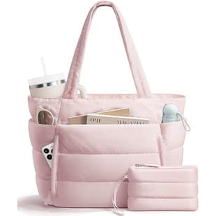 Cross-border Large Capacity Women's Tote Bag with Multiple Compartments, Lightweight Puffy Handbag for Travel Work Laptop, Shoulder Bag