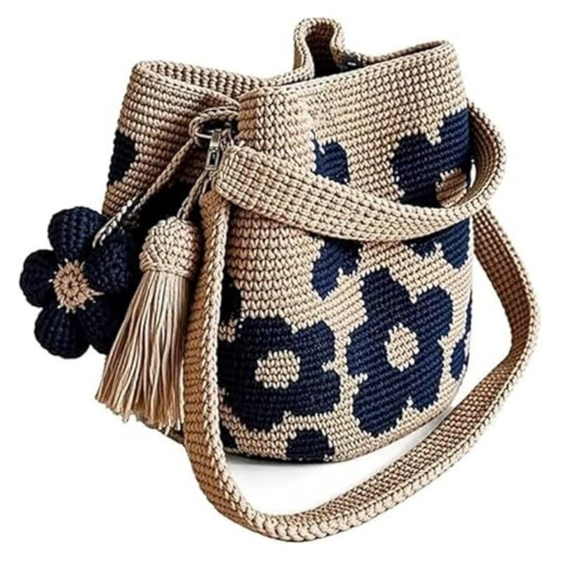 Cross-border New Handmade Crochet Flower Tote Bag