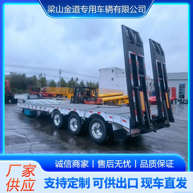 Source Factory Exports Multi-Axis Low-Bed Semi-Trailer Pull-Out Large Mechanical Equipment Transport Vehicle