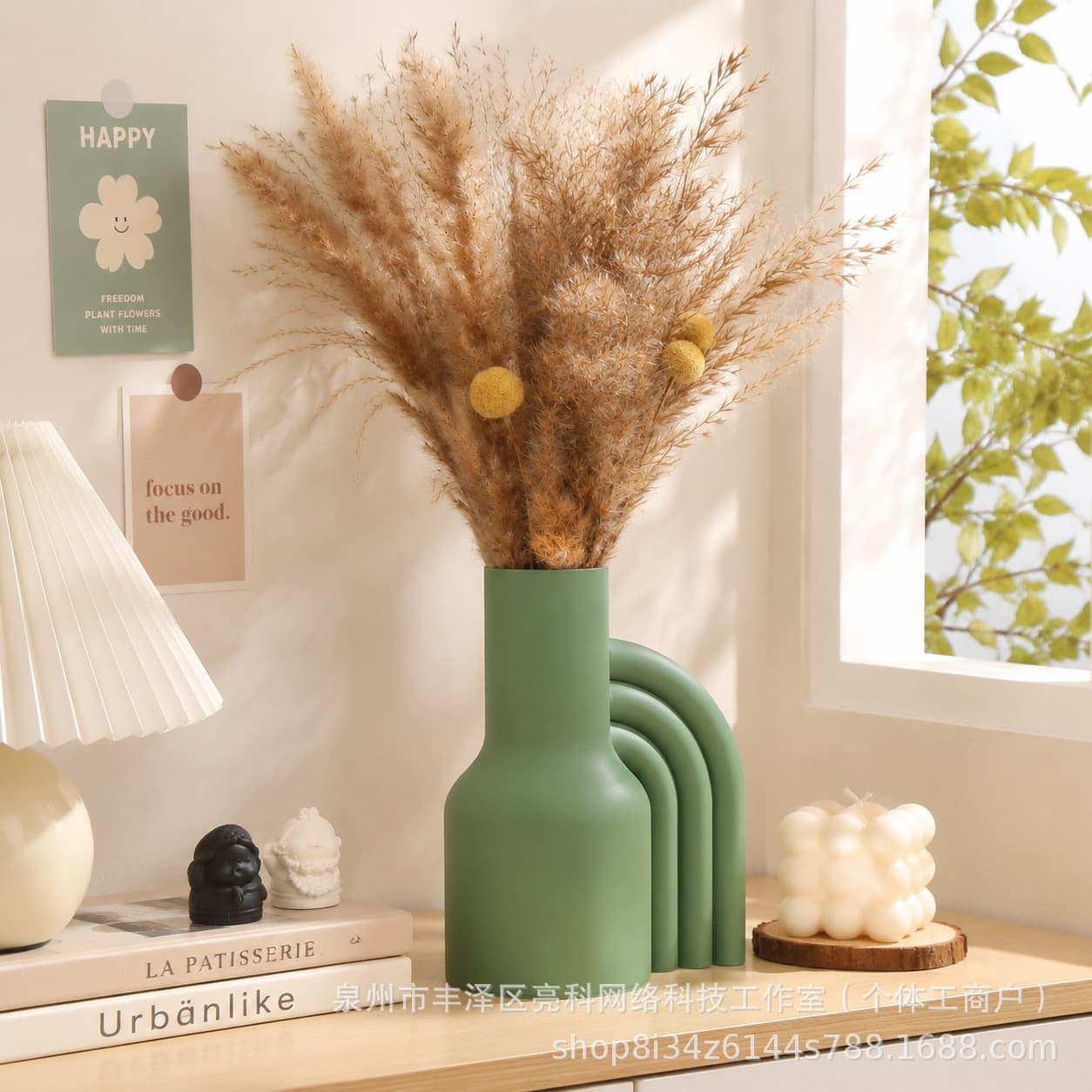 1 art vase and flower vessel, Nordic geometric arch splicing special-shaped flower arrangement ornaments, suitable for home living rooms
