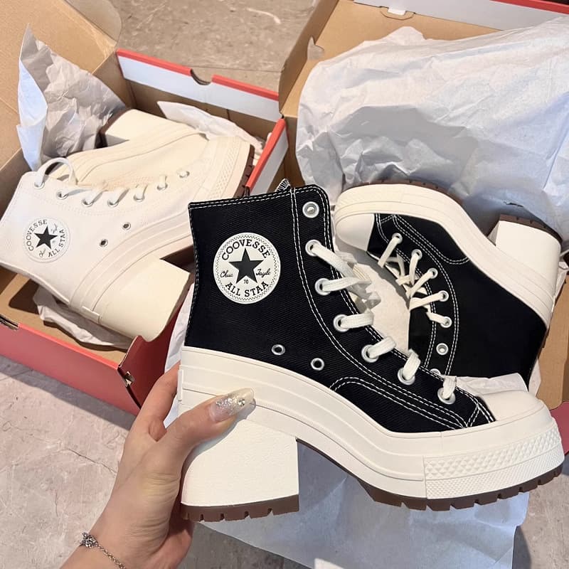 Canvas Shoes for Women 2025 Summer New Retro High-Heeled Canvas Shoes Versatile Thick-Soled Height-Increasing Breathable Canvas Shoes
