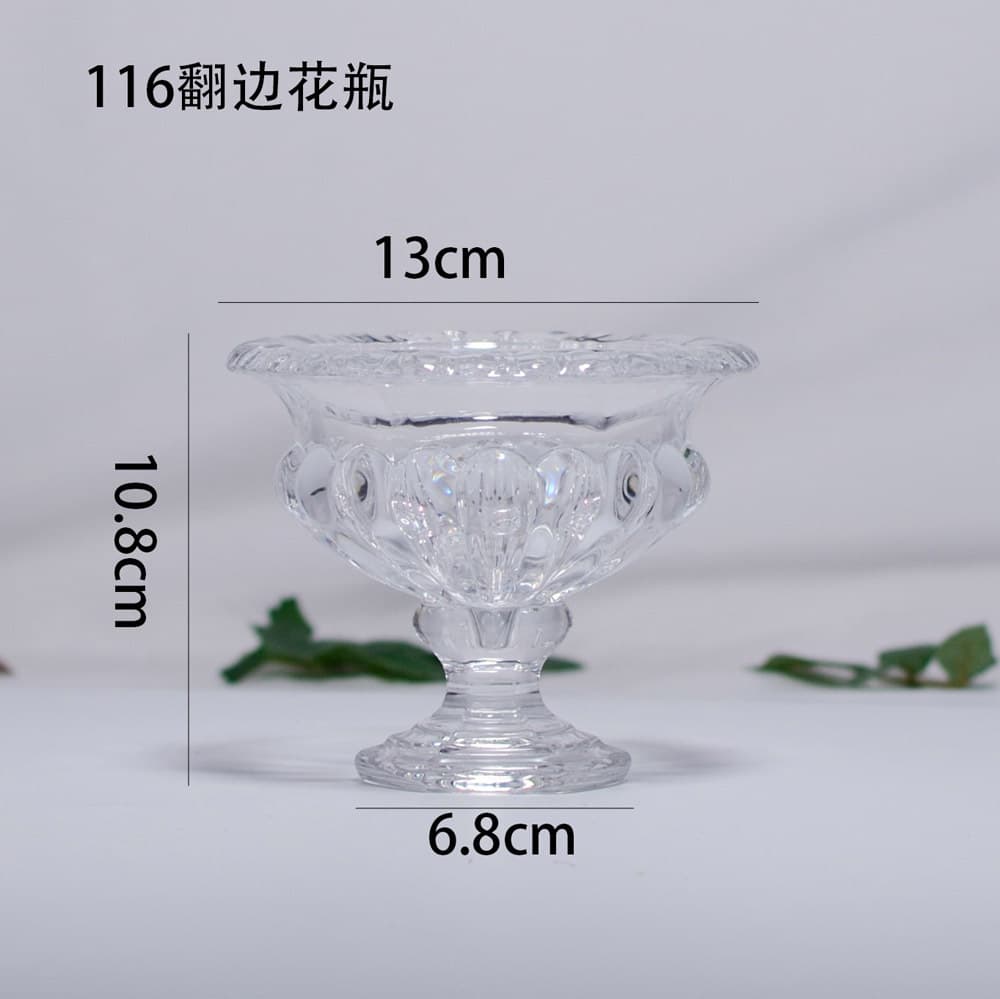 Wholesale Cross-border Soda-lime Glass Vase European Light Luxury Style Lamp Vase Tabletop Flower Decoration Storage Glass Bottle