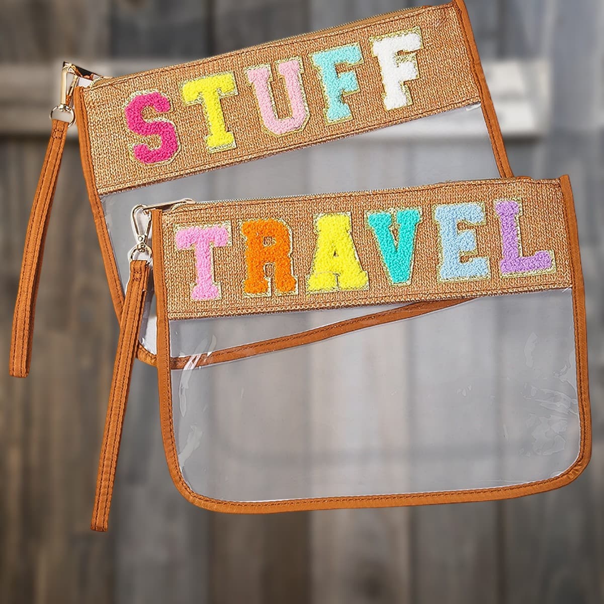 Cross-border Waterproof PVC Transparent Letter Cosmetic Bag Wholesale Large Capacity Storage Bag Travel Portable Toiletry Bag for Women