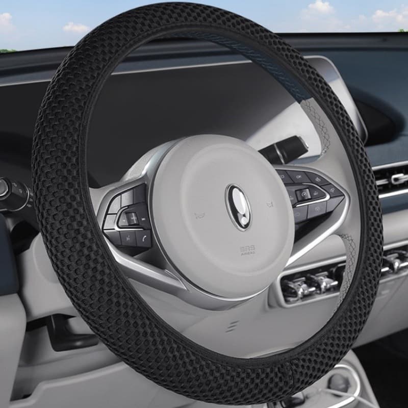 Universal Rimless Car Steering Wheel Cover, Ice Silk Breathable Anti-Slip Sleeve for Temu Cross-Border Platform, TikTok, and Shopee