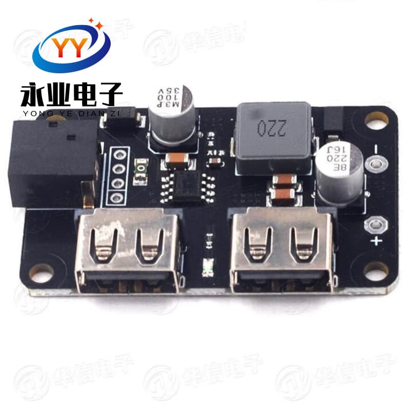 DC 24V 19V 12V to 5V 3A Step-Down Phone Charger Board 2USB Supports 2.4A Fast Charging Short Circuit Protection