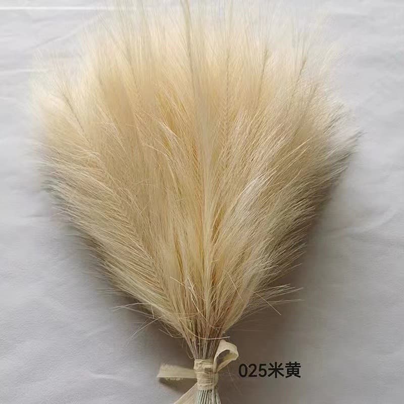 Cross-border Artificial Short Six-Branch Pampas Grass Fake Flowers Wholesale Home Decoration Faux Feather Wedding Props Wholesale