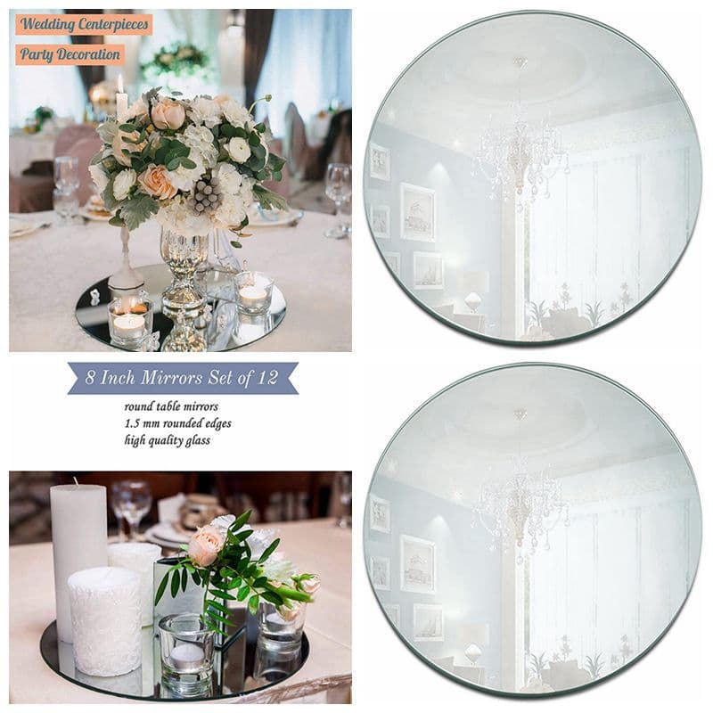 Amazon New Arrival Round Wedding Mirror Wall Sticker, Party Tabletop Candle Display Tray