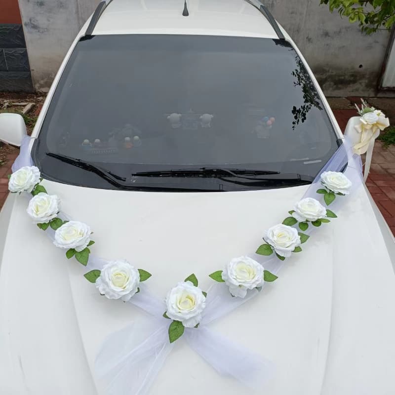 Wedding Car Decoration Head Flower Creative Realistic Wedding Celebration Carriage Decoration Accessories European Style Vine Branches
