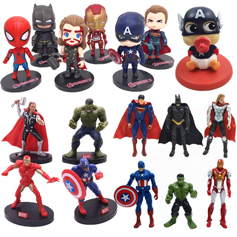 Avengers cake decorations Captain America Superman Batman Iron Man Hulk birthday plug-in