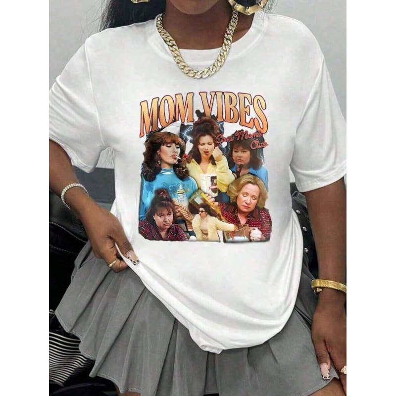 Ouma Cotton Cool Mom Club, Funny Mom Print T-Shirts, T-Shirts