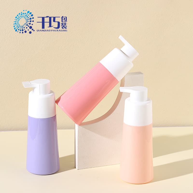 Qianqiao packaging 390ml double material PET hair dye bottle, double tube and double pump integrated shampoo bottle, conditioner bottle