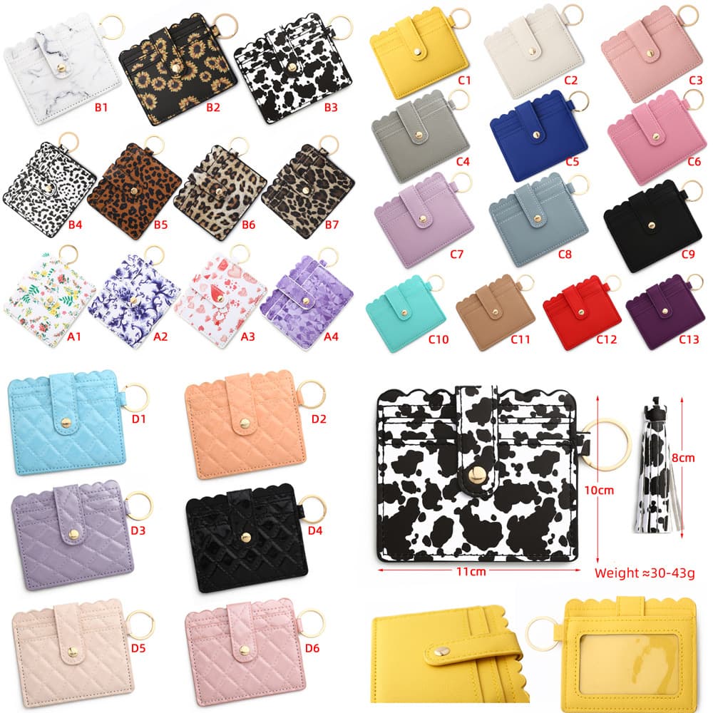 Cross-border Supply DIY Silicone Bracelet Card Holder PU Leather Keychain Bank Card Clasp Coin Purse for Europe and America