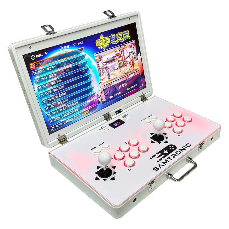Pandora 21-inch screen portable all-in-one home console with joystick flip design, arcade game machine, two-player desktop.