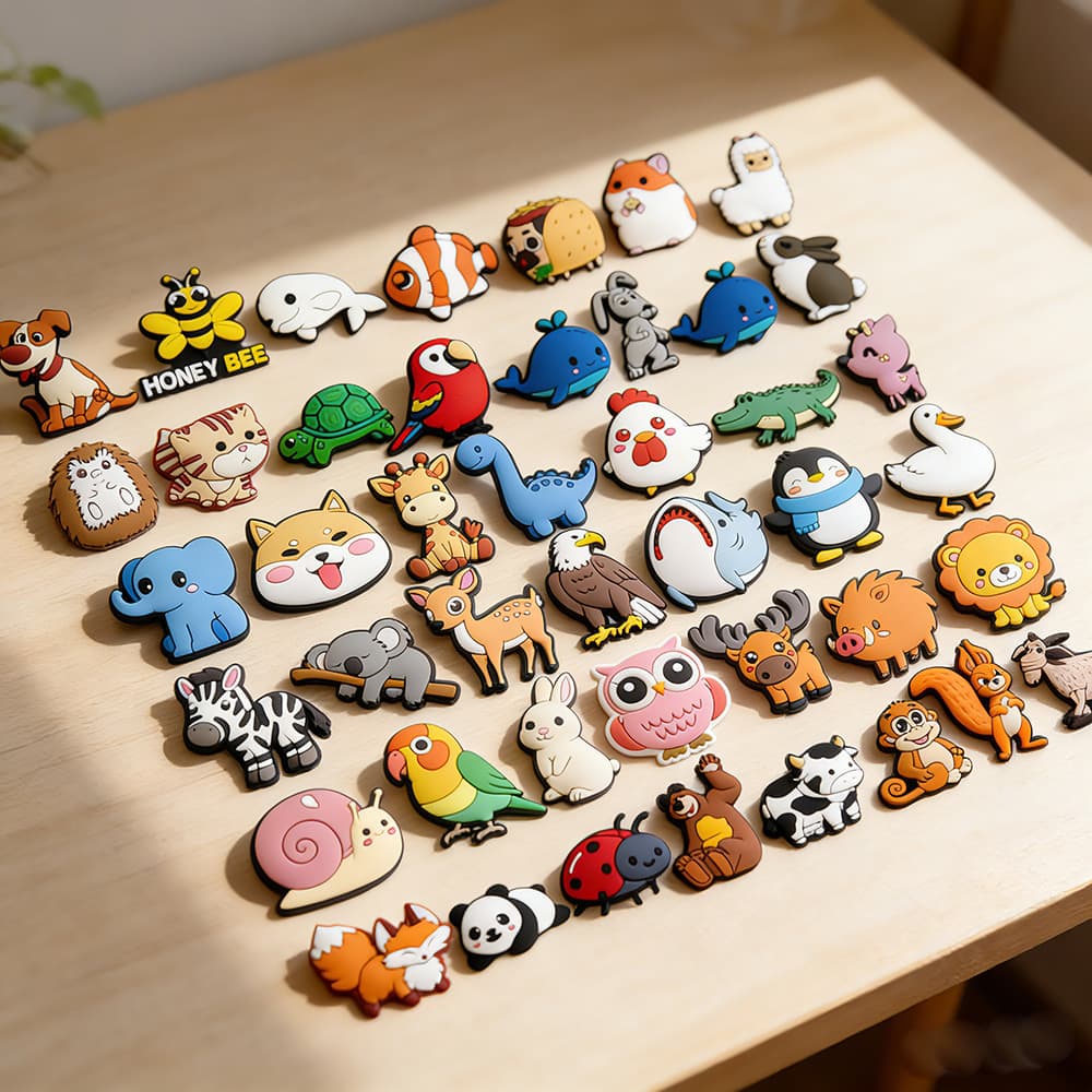 Cross-Border 44 Types of Small Animal PVC Soft Rubber Shoe Charms DIY Accessories Detachable Fashionable Shoe Decorations
