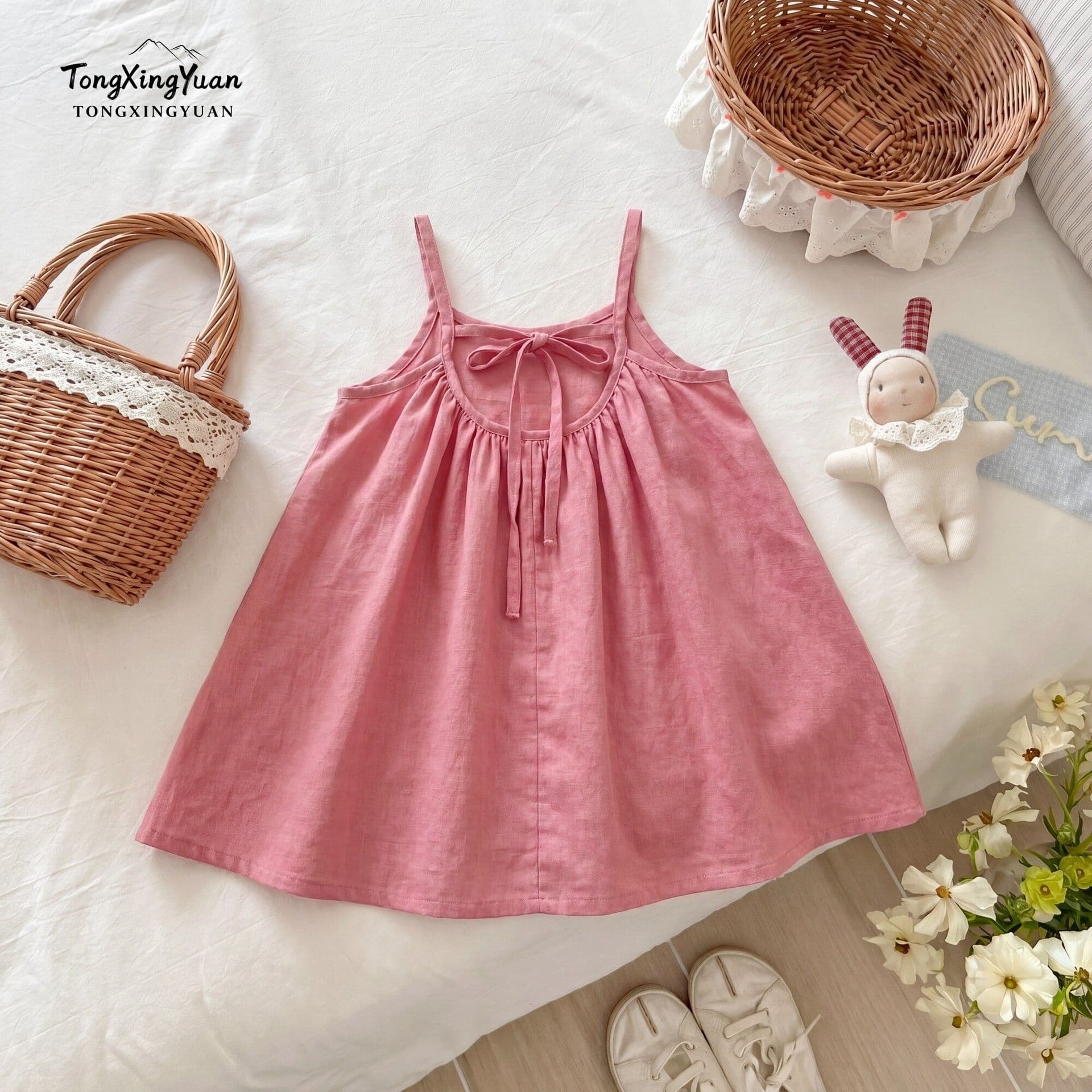 Girls Solid Color Sleeveless Dress 2026 Summer New Baby Girl Dress Cool Vest Dress Casual Loose Dress