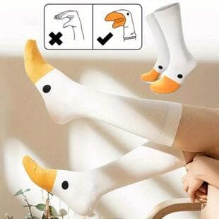 Cross-border Women's Socks Casual Sports Mid-Calf Ins Trendy Funny Duck Duck Hip Hop Versatile Fashion
