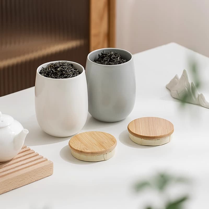 All Seasons Hotel Same Style Tea Can Ceramic Pu'er Tea Can Sealed Can Home Storage Can Hotel Tea Can Customized