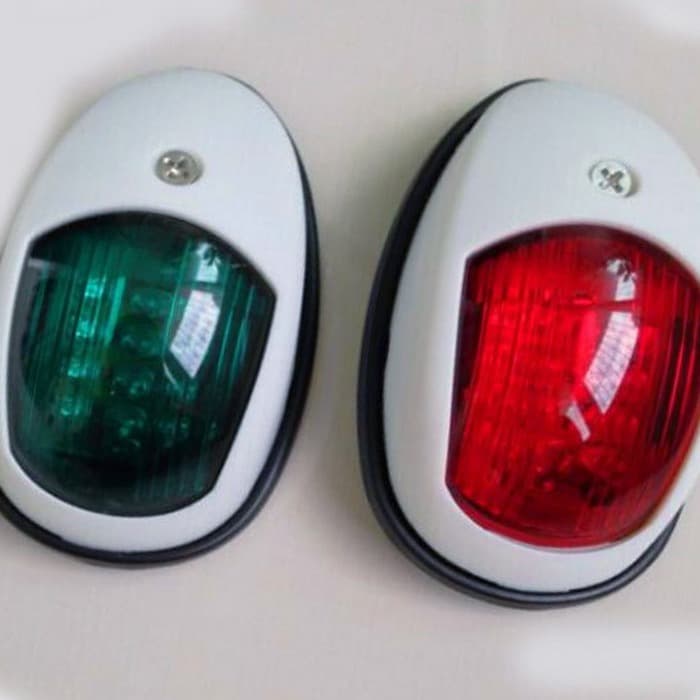 Marine navigation light yacht string light plastic white shell PC lens (1 Red +1 Green)