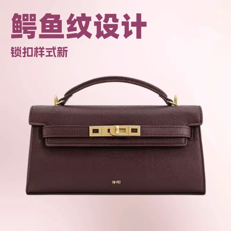 Cross-border popular JW PEI handbag Noor crocodile pattern Kelly bag new light luxury handbag shoulder bag crossbody bag