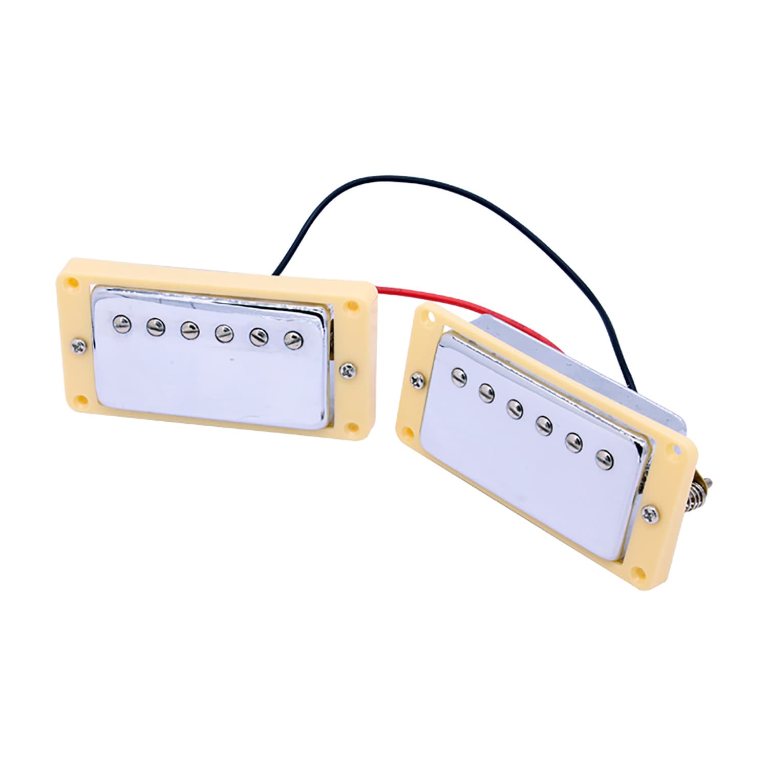 High-gain closed humbucking pickup, silver-faced yellow frame, electric guitar neck and bridge upgrade set pickup