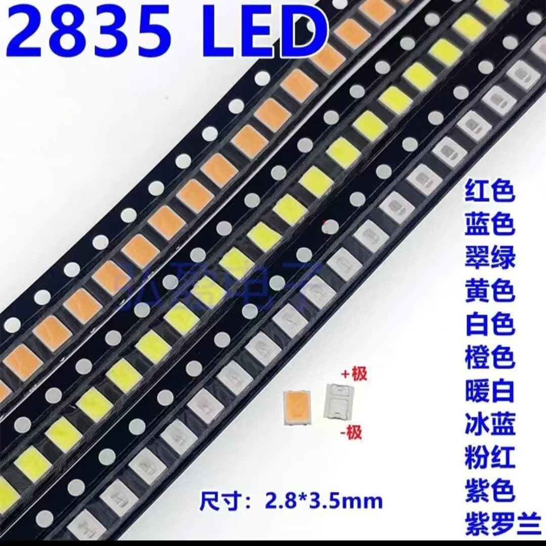 2835 LED Bead 3V 1W High Brightness High Power Red Blue Green Purple Light Flashlight Solar Spotlight