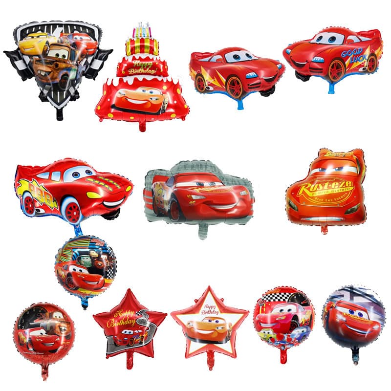 Cross-border Large Cartoon McQueen Car Cake McQueen Shield Car Foil Balloon Children's Birthday Decoration