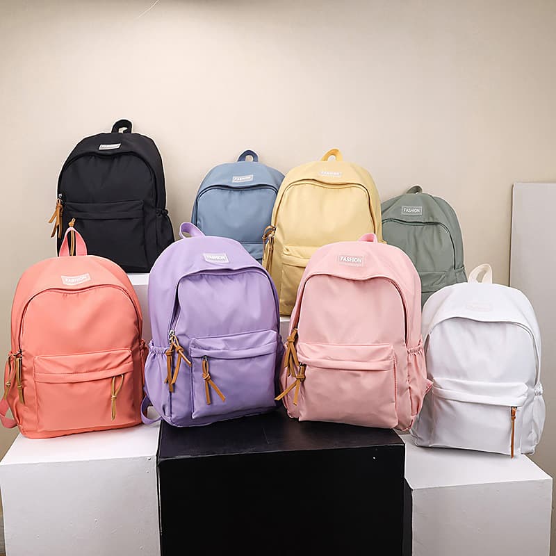 Ins style Japanese style soft girl schoolbag female Korean version solid color versatile girl backpack junior high school student high school student backpack