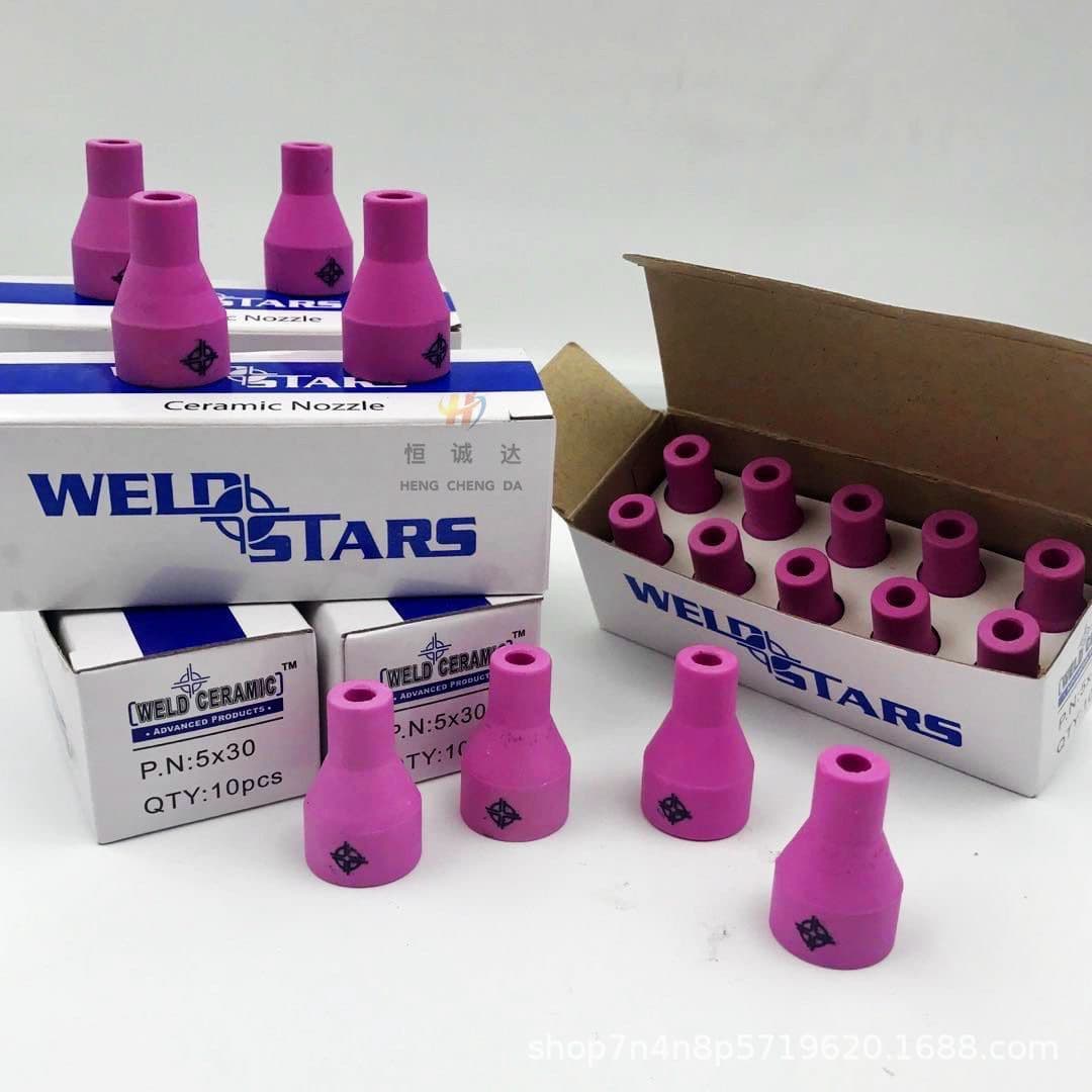 TIG welding accessories QQ150A premium English ceramic nozzle 4×30 5×30 6×30 high temperature resistant torch nozzle