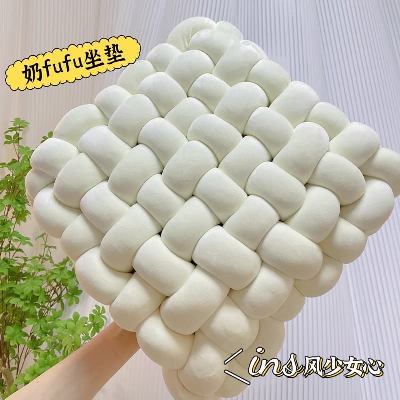 Ins-Style Woven Pillow Wholesale, Solid Color Sofa Cushion, Living Room Backrest, Nap Pillow, Sofa Back Cushion, Export
