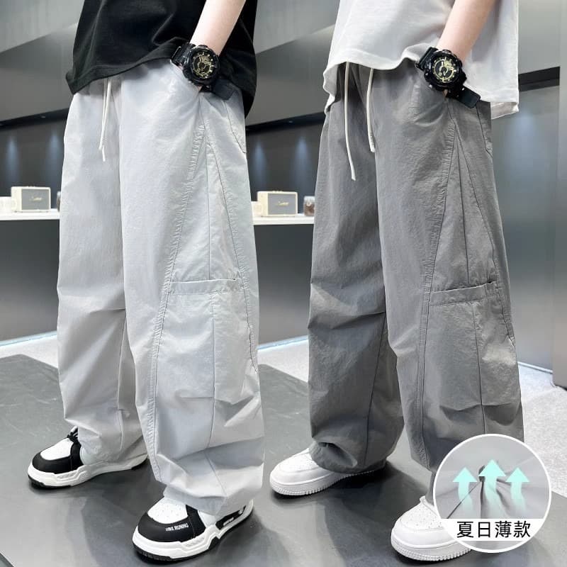 Boys' Summer Thin Pants 2026 New Style for Older Kids Casual Long Pants Cargo Pants Trendy