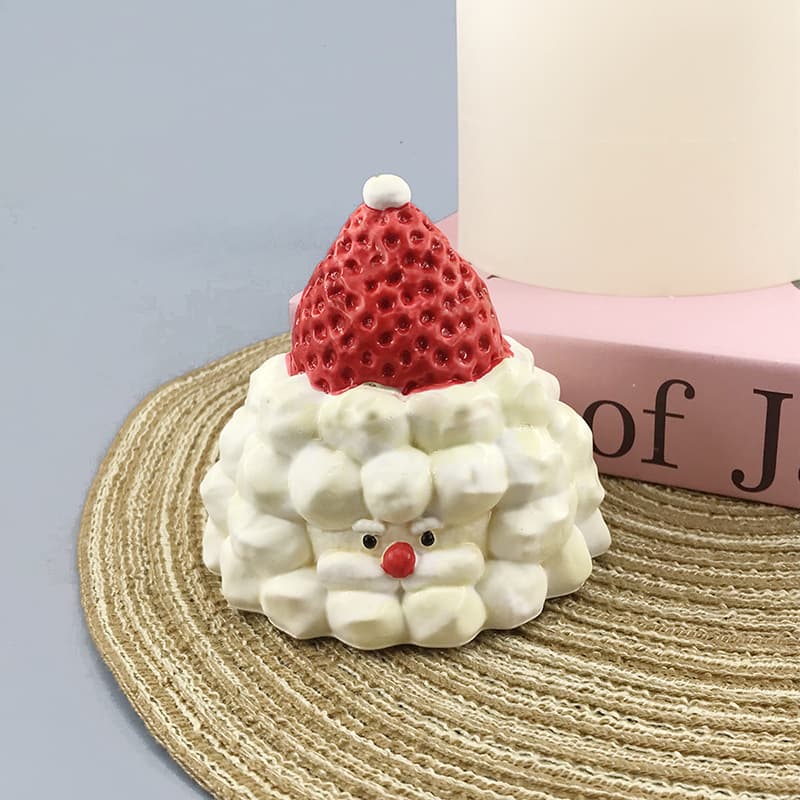 Strawberry hat Santa pinch mold silicone film with scented candle plaster mousse cake mold