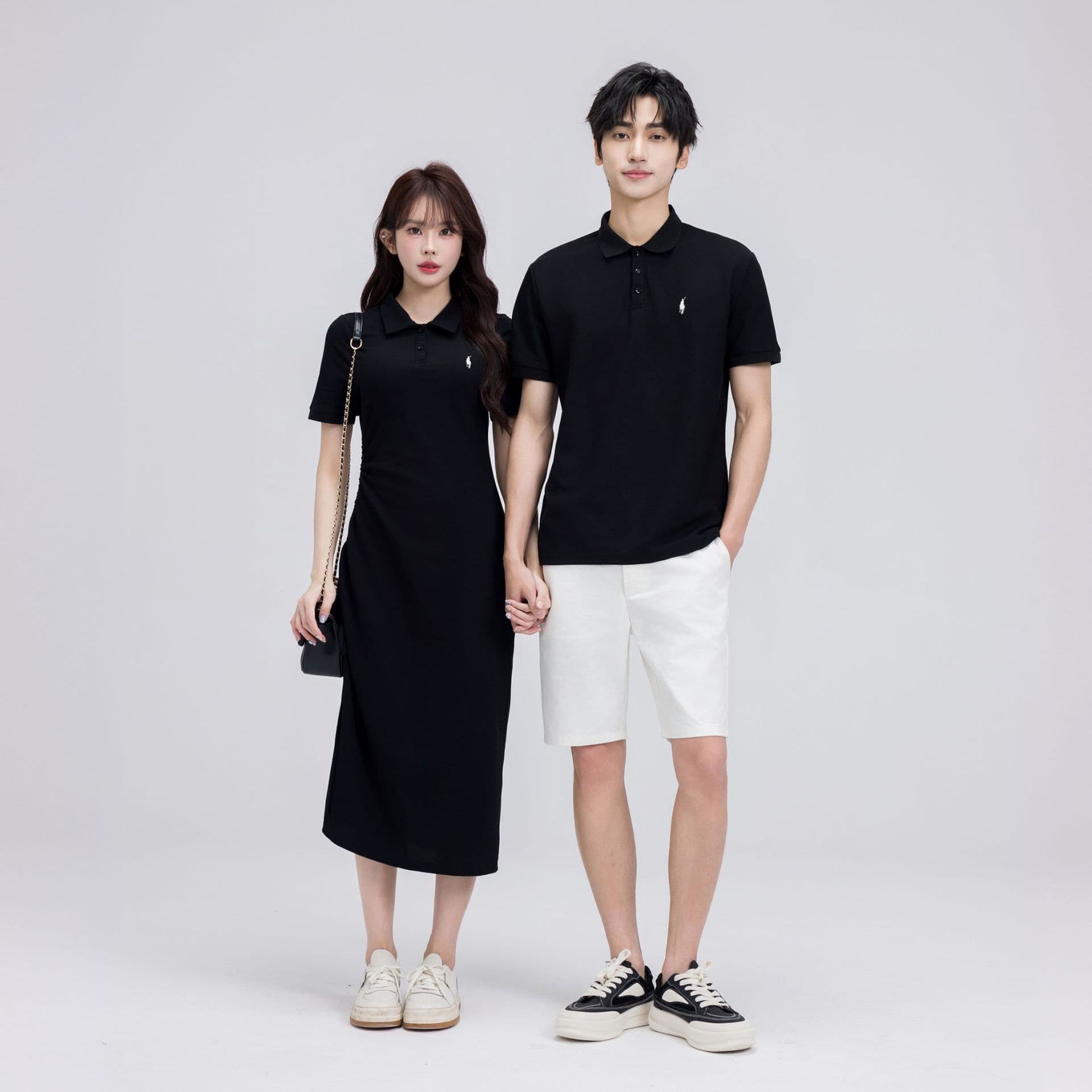 2025 New Couple Outfits Summer Short Sleeves Different Korean Style Plus Size MM Couple Set One Dress One Top