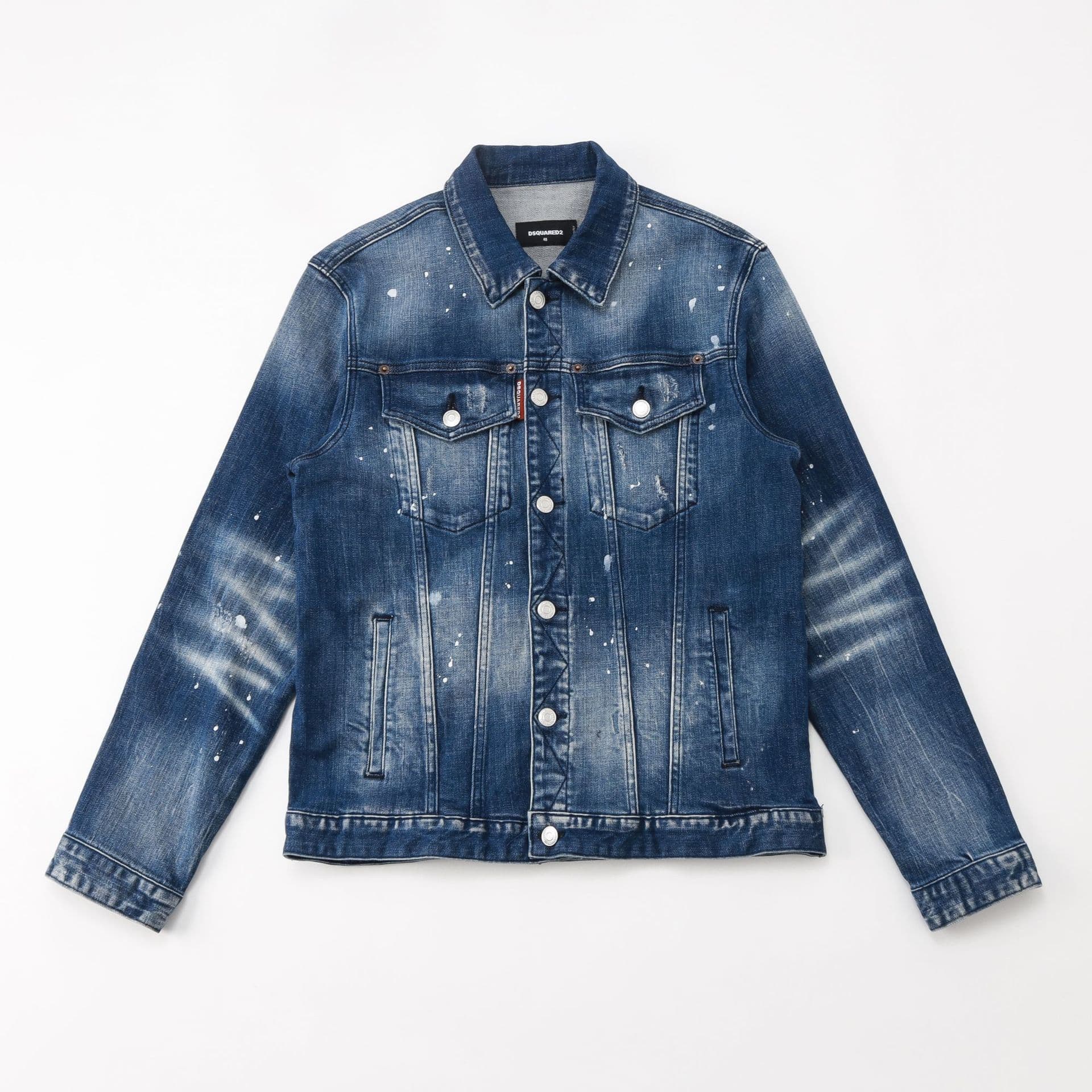 2025 spring and summer trendy washed tight-fitting men's personality nightclub fashion cat scratch D2 denim jacket for men