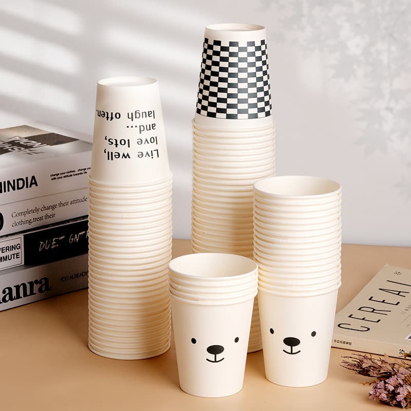 Minimalist Ins High-Aesthetic Black and White Checkered Paper Cup Milk Tea Cup Disposable Cup Office Coffee Cup