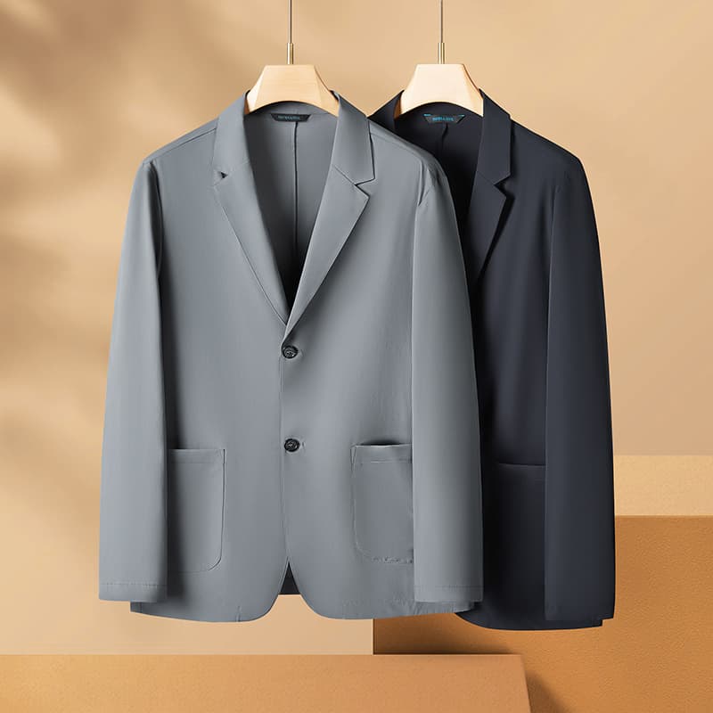 Fat Man 2025 Summer Thin Men's Plus Size Business Casual Blazer Jacket for Overweight Men