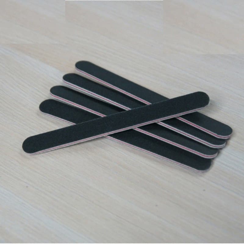 Red Core Black Sand Nail File 17.8*1.9*0.4cm Straight File Nail Rub Nail Art Tool Nail File