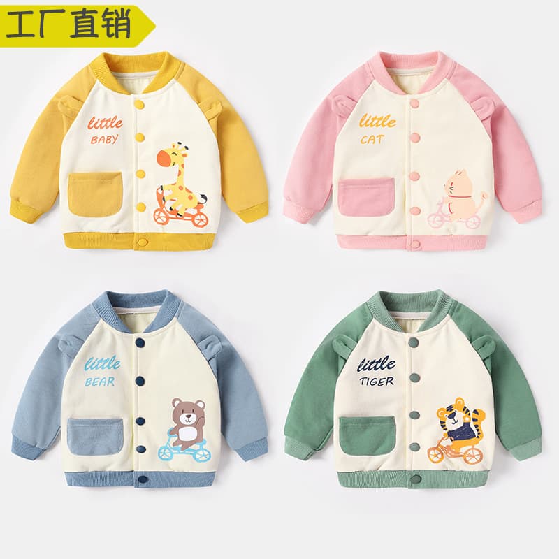 Cute Baby Baseball Outfit Spring Autumn Jacket for 0-3 Years Old Girls Boys Trendy Kids Top Children Clothes Korean Style Cotton