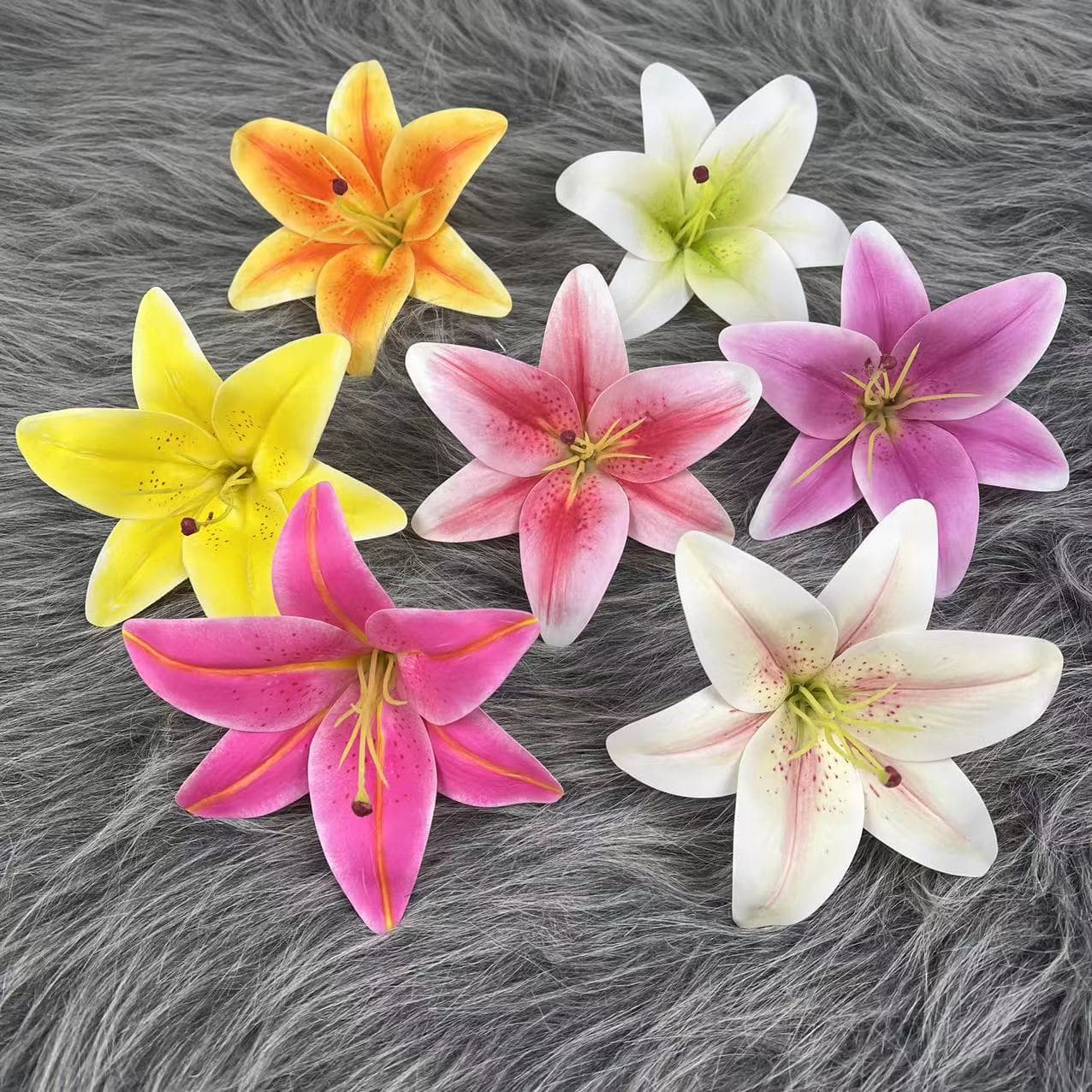 3D Printed Film Lily Flowers Highly Realistic Artificial Flowers for Wedding Headwear, Wreath Making, Flower Arrangement Decoration, Arch Wholesale