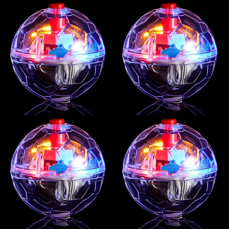 2026 New Cross-border Drop Shipping 4-Piece LED Glow Motion Sensing Cat Ball Pet Interactive Toy