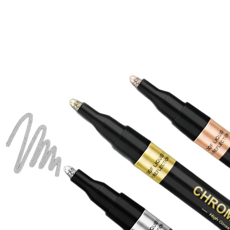 Chrome Mirror Finish Marker Pen Reflective High-Gloss Metallic Electroplating Pen Electroplated Silver Paint Pen Waterproof High-Gloss Pen Electroplating Pen