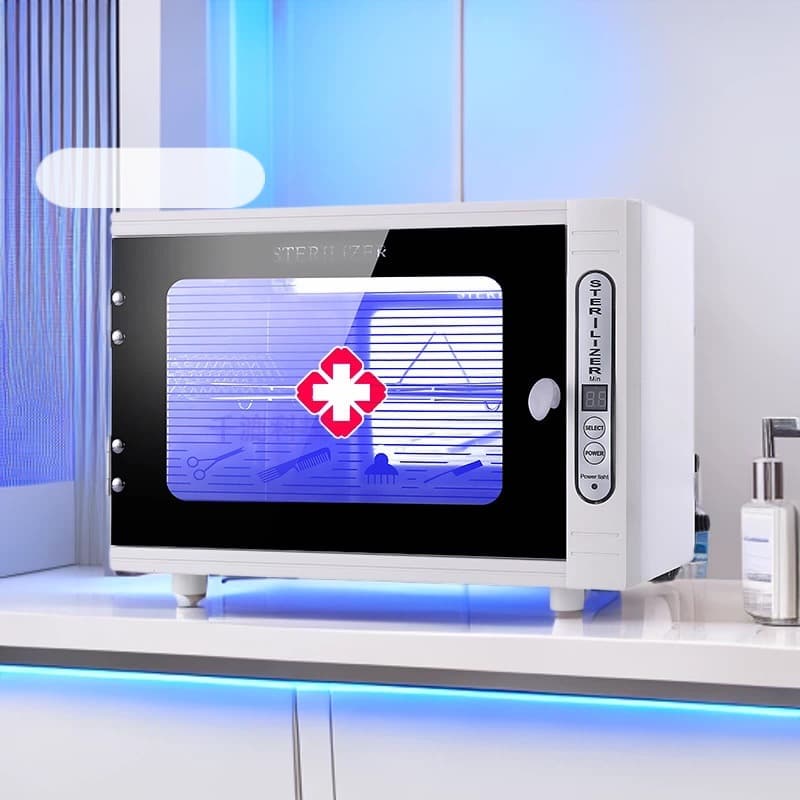 Mini UV Nail Tool Sterilizer Cabinet, Compact Hair Salon Beauty Tattoo Towel Ozone Disinfection Box, Home Dental Use