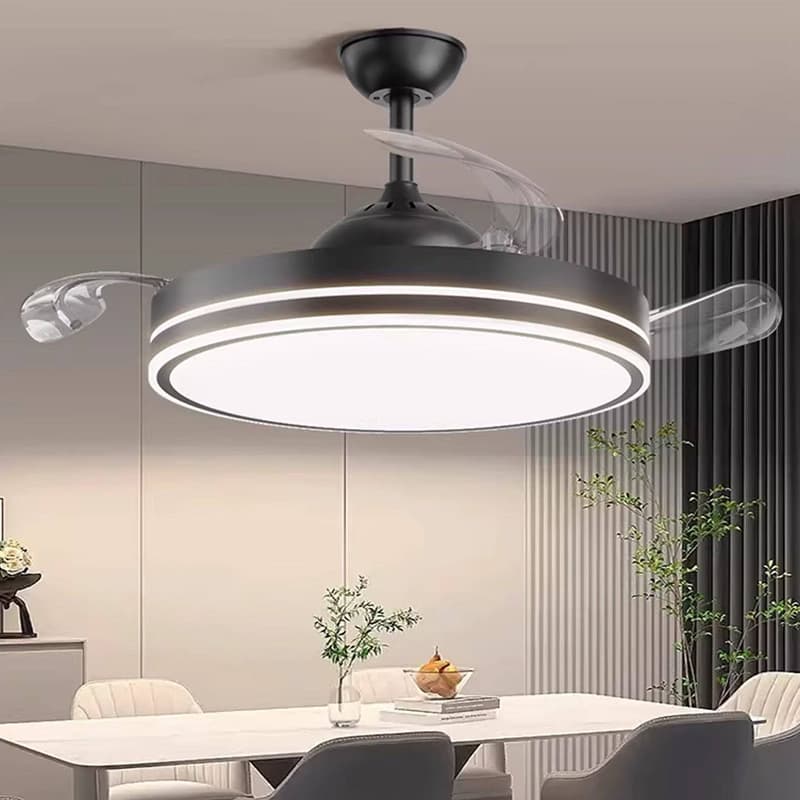 2026 new invisible fan lamp 24-inch ceiling fan lamp for home living room dining room bedroom fan chandelier