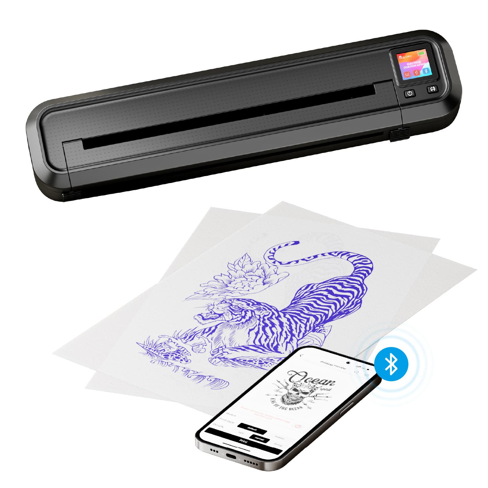 Kissure Ultra-High-Definition Tattoo Thermal Printer Converts Matte Patterns into A4 Tattoo Transfer Machines