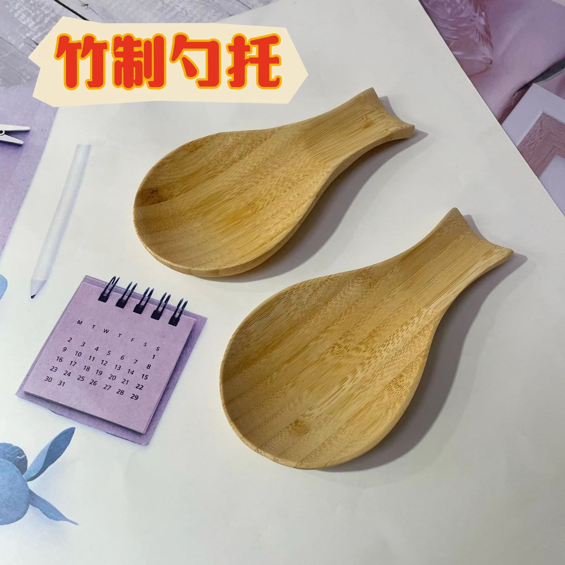 Manufacturer Stock Simple Bamboo Spoon Rest Chopstick Holder Household Decorative Kitchen Dining Durable Food-grade Soup Spoon Stand