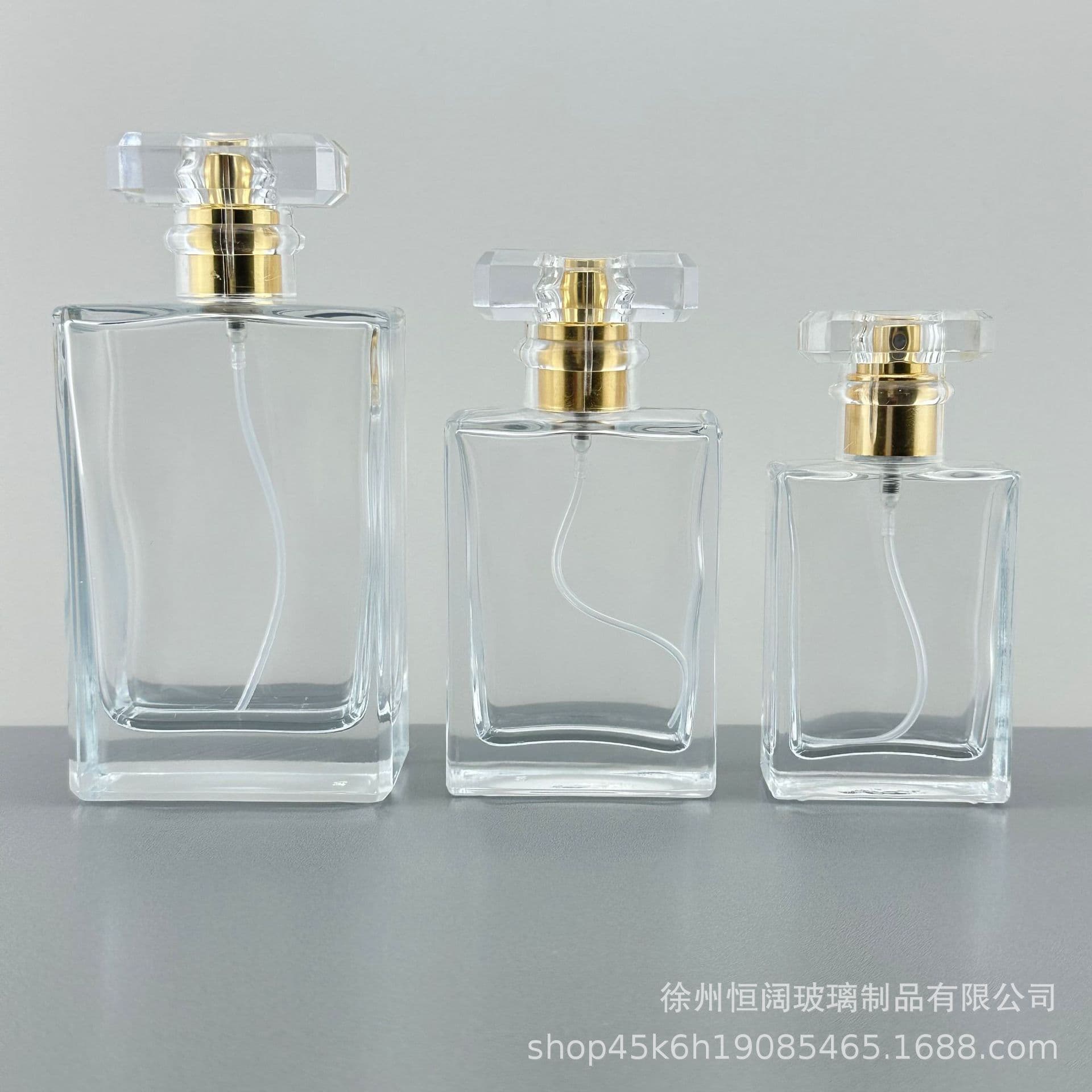 Wholesale 30ML Flat Square Glass Perfume Bottle Screw Mouth Transparent Cosmetic Refill Bottle Sealed Press Spray Empty Bottle